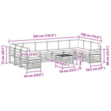 Set di divani da esterno 11 pcs Bianco e Crema 59 x 59 x 37 cm