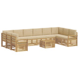 Set di divani da esterno 11 pcs Bianco e Beige 59 x 59 x 37 cm