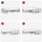 Set di divani da esterno 11 pcs Bianco e Crema 59 x 59 x 37 cm