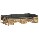 Set di divani da esterno 11 pcs Bianco e Antracite
