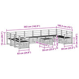 Set di divani da esterno 11 pcs Bianco 59 x 59 x 37 cm
