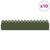 Bordure per prato 10 pcs Verde oliva 103 x 0,05 x 22 cm Acciaio