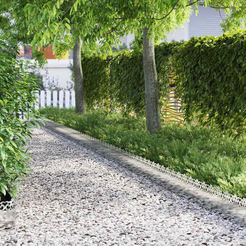 Bordure per prato 30 pcs Argento 103 x 0,05 x 22 cm