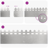 Bordure per prato 20 pcs Argento 103 x 0,05 x 22 cm