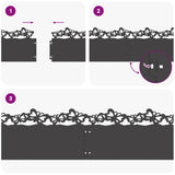 Bordure per prato 30 pcs Nero 103 x 0,05 x 22 cm Acciaio