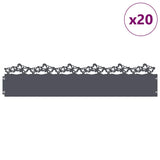 Bordure per prato 20 pcs Antracite 103 x 0,05 x 22 cm Acciaio