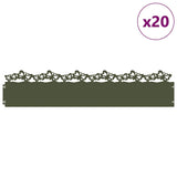 Bordure per prato 20 pcs Verde oliva 103 x 0,05 x 22 cm Acciaio