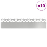 Bordure per prato 10 pcs Argento 103 x 0,05 x 22 cm