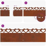 Bordure per prato 20 pcs Ruggine 103 x 0,05 x 22 cm