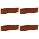 Recinto per lumache 4 pcs Ruggine 100 x 3,5 x 25 cm