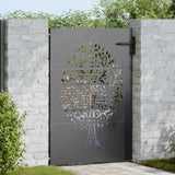 Cancello da giardino, Cancello da Giardino 85x75 cm Design Albero in Acciaio Corten