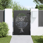 Cancello da giardino, Cancello da Giardino 85x75 cm Design Albero in Acciaio Corten