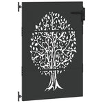 Cancello da giardino, Cancello da Giardino 85x75 cm Design Albero in Acciaio Corten