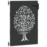Cancello da giardino, Cancello da Giardino 85x75 cm Design Albero in Acciaio Corten