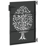 Cancello da giardino, Cancello da Giardino 85x75 cm Design Albero in Acciaio Corten