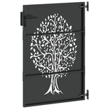 Cancello da giardino, Cancello da Giardino 85x75 cm Design Albero in Acciaio Corten