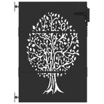 Cancello da giardino, Cancello da Giardino 85x75 cm Design Albero in Acciaio Corten