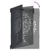 Cancello da giardino, Cancello da Giardino 85x75 cm Design Albero in Acciaio Corten