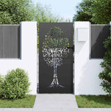 Cancello da giardino, Cancello da Giardino 85x75 cm Design Albero in Acciaio Corten