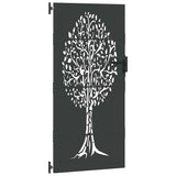 Cancello da giardino, Cancello da Giardino 85x75 cm Design Albero in Acciaio Corten