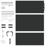 Cancello da giardino con blocco Nero 85 x 125 cm
