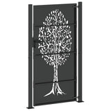 Cancello da giardino con blocco Nero 110 x 180 cm