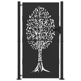 Cancello da giardino con blocco Nero 110 x 180 cm