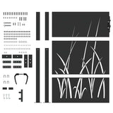 Cancello da giardino con blocco Nero 110 x 155 cm