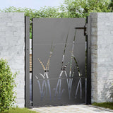 Cancello da giardino con blocco Nero 110 x 155 cm