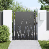 Cancello da giardino con blocco Nero 110 x 155 cm