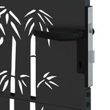 Cancello da giardino con blocco Nero 110 x 180 cm