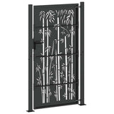 Cancello da giardino con blocco Nero 110 x 180 cm