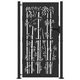 Cancello da giardino con blocco Nero 110 x 180 cm