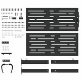 Cancello da giardino con blocco Nero 110 x 105 cm