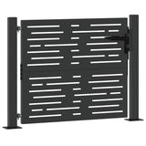 Cancello da giardino con blocco Nero 110 x 105 cm