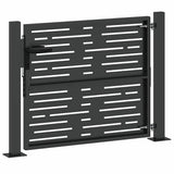 Cancello da giardino con blocco Nero 110 x 105 cm