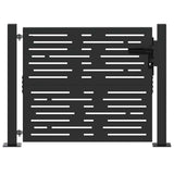Cancello da giardino con blocco Nero 110 x 105 cm