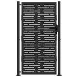 Cancello da giardino con blocco Nero 110 x 205 cm