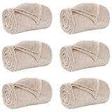 Coperte da Pile 6 pcs Beige 130 x 150 cm Panno