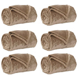 Coperte da Pile 6 pcs Cammello 220 x 240 cm Panno