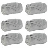 Coperte da Pile 6 pcs Grigio 220 x 240 cm Panno