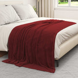 Coperte da Pile 6 pcs Rosso Bordeaux 150 x 200 cm Panno