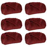 Coperte da Pile 6 pcs Rosso Bordeaux 220 x 240 cm Panno