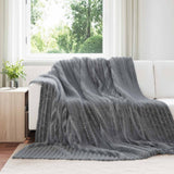 Coperta Grigio scuro 240 x 220 cm Panno