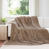 Coperte da Pile 6 pcs Cammello 240 x 220 cm Panno