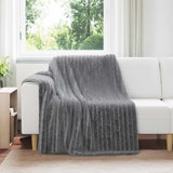 Coperte da Pile 6 pcs Grigio scuro 200 x 150 cm Panno