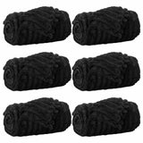 Coperte da Pile 6 pcs Nero 150 x 130 cm Panno