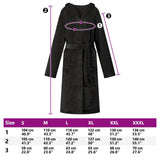Accappatoio con Cappuccio Nero xxxl Flanella
