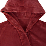 Accappatoio con Cappuccio Rosso Bordeaux s Flanella