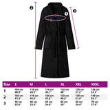 Accappatoio senza Cappuccio Nero m Flanella